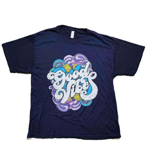 Tops - Womens Good Vibes Graphic Short Sleeve T-Shirt Size L No Brand